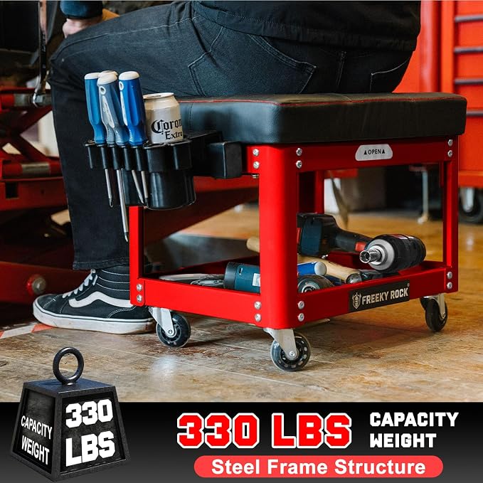 Rolling Mechanic Shop Stool - Image 9