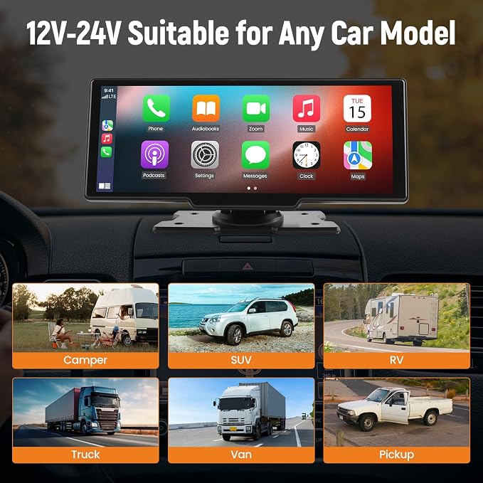 maXpeedingrods Car Stereo with Apple CarPlay & Android Auto, 10.26" Portable - Image 7
