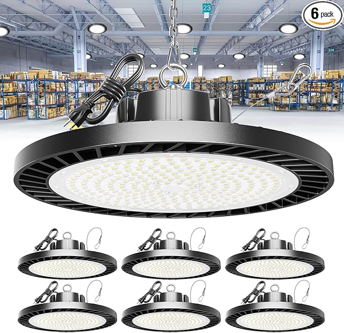 250W UFO LED High Bay Light, 37500LM Super Bright Industrial UFO High Bay LED by ONLYLUX