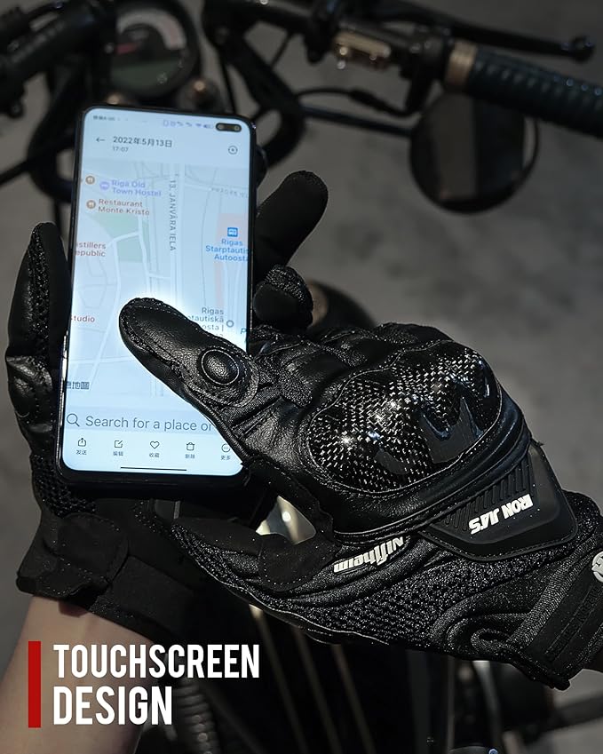 Motorcycle Gloves Touch Screen for Men Women Padding Hard Knuckle Cycling - Image 6