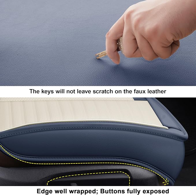 LINGVIDO Car Seat Covers, Breathable and Waterproof Faux Leather Automotive - Image 5