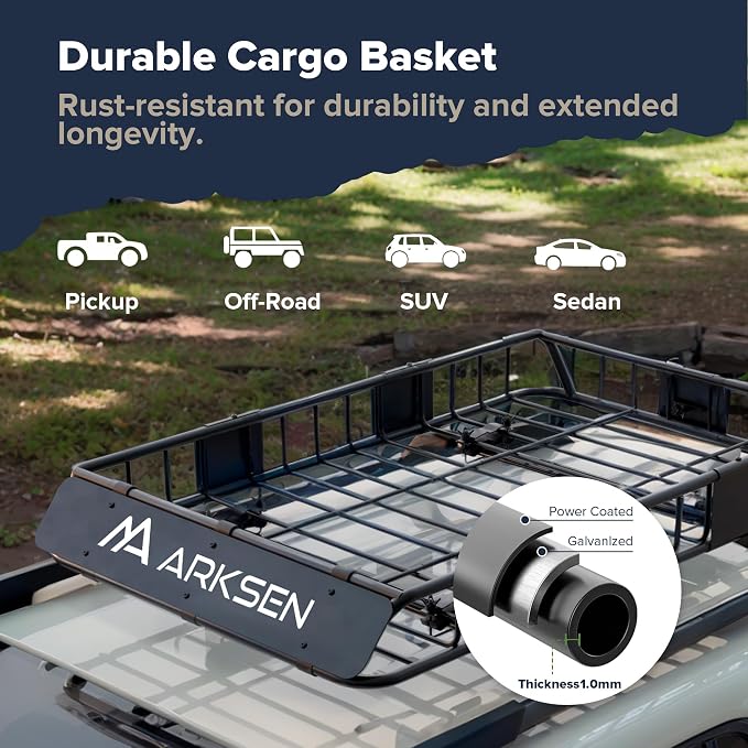 ARKSEN 54 x 34 x 6 Inch Universal Roof Rack - Image 4