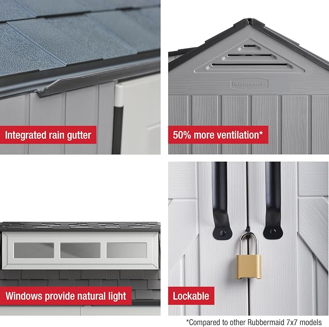 Rubbermaid Extra Large Resin Outdoor Storage Shed - Image 6