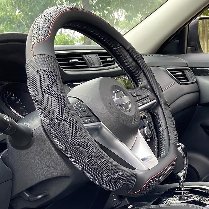 PINCTROT D Shaped 14 Inch Small Sized Steering Wheel Cover Great Grip by PINCTROT