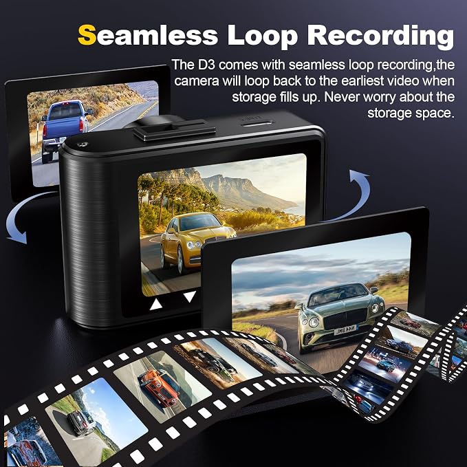 Dash Camera, 4K/1080p Dash Camera Front and Rear, Built-in 5GWiFi, Dash Cam - Image 4