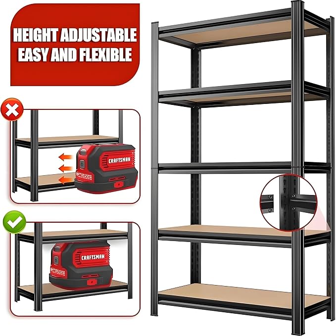 Garage Shelves, 72”H Adjustable Shelves - Image 5