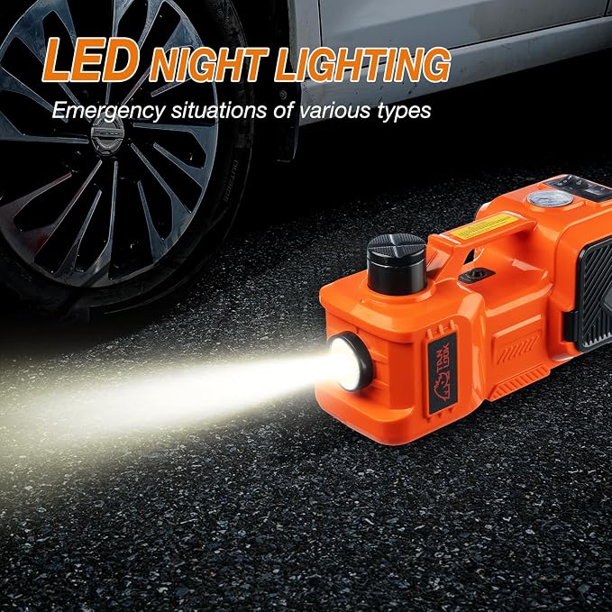 Electric Car Jack Kit with Hydraulic Lift 5-Ton, Tire Inflator & Impact Wrench - Image 7