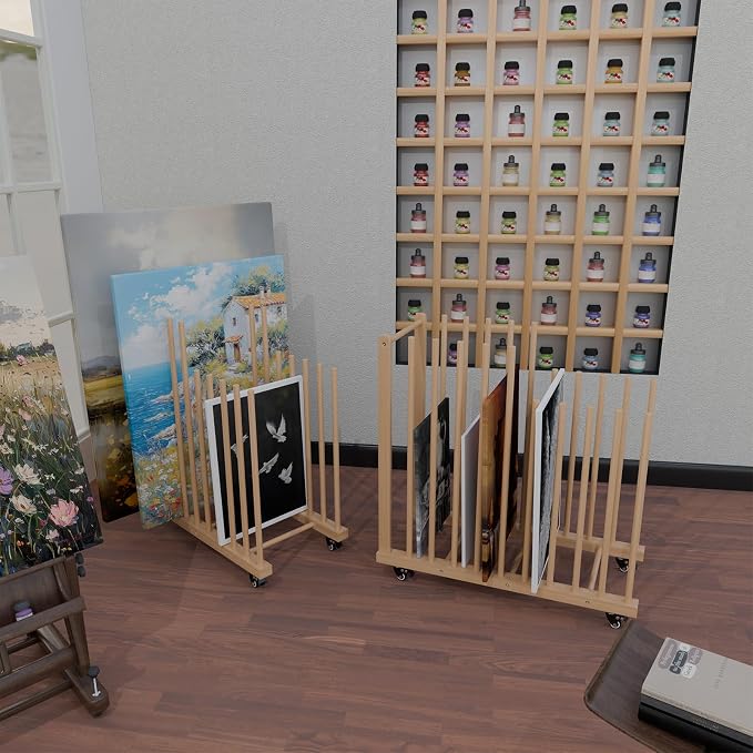 Art Storage Rack, Wood Art Drying Storage Stand - Image 2