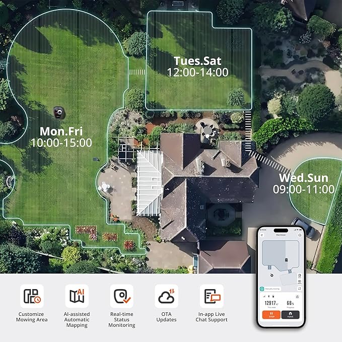 Segway Navimow i110N Robot Lawn Mower Perimeter Wire Free 1/4 Acre RTK+Vision - Image 6