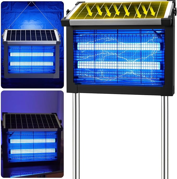 Bug Zapper Outdoor Solar Powered, Zwiran Mosquito Zapper Indoor by Zwiran