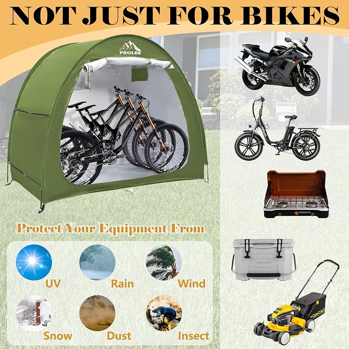 Prolee Bike Shed 6.6FT Waterproof 210D Oxford Fabric, Bike Storage - Image 2