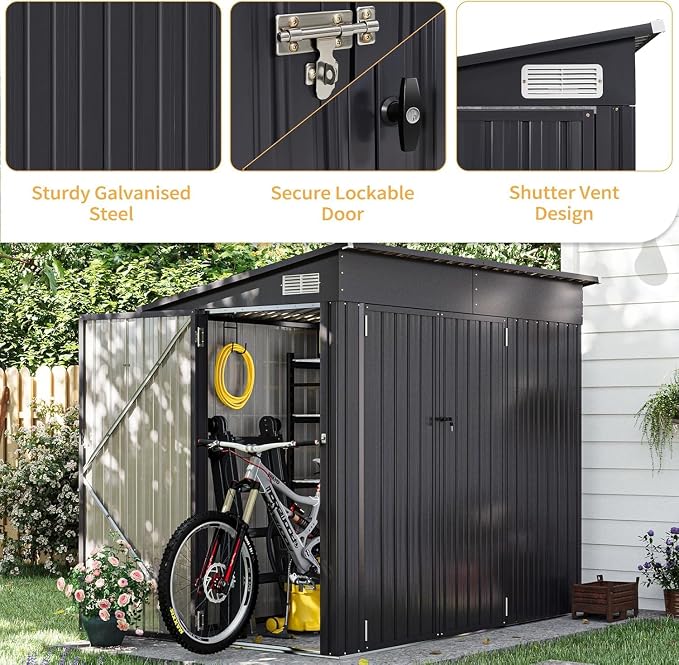 Aoxun 4' x 8' Shed Outdoor Storage Shed - Image 5