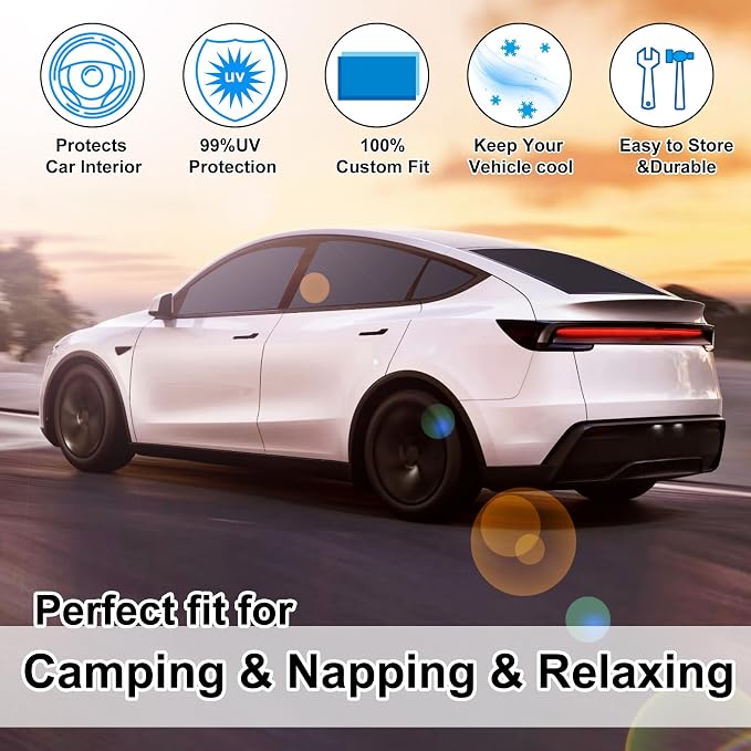 TINGLU Window Shades for Tesla Model Y Juniper 2025 Accessories Car Side Full - Image 6