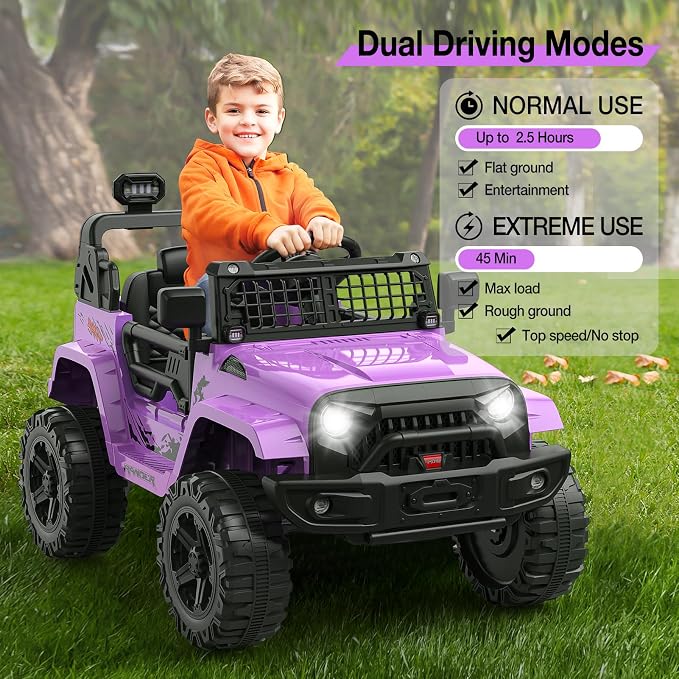 12V Kids Electric Ride On Truck Car w/Parent Remote Control, Spring Suspension - Image 3