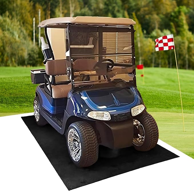 Golf Cart Mat for Garage Floor – Oil Absorbent, Waterproof, Battery Acid by ClubClean