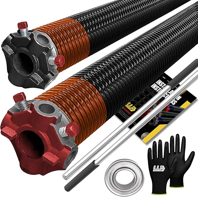 Garage Door Torsion Springs 273x2x36 Includes 1” Steel Bearing, and Winding Bars by GASHardware
