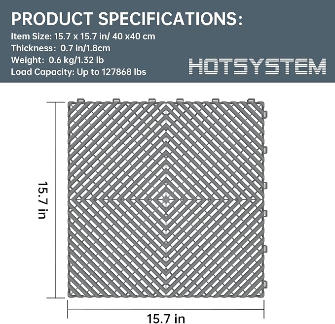 Durable Polypropylene Interlocking Modular Garage Floor Tiles, Versatile - Image 2