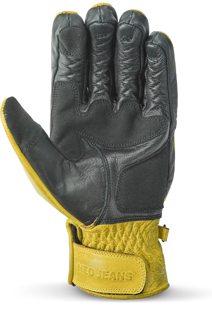 Leather Motorcycle Gloves with Adjustable Fitting Bike Riding Gloves - Image 2