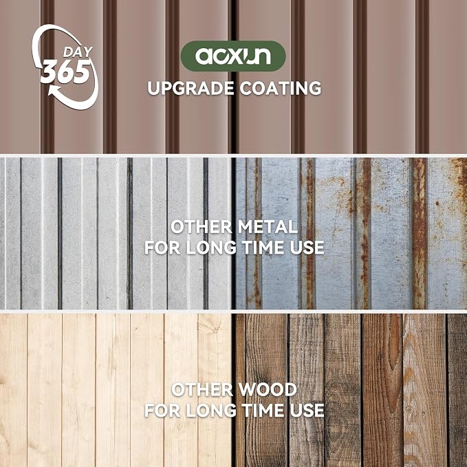 Aoxun 12x10 FT Shed Metal Outdoor Waterproof Storage Shed Steel Utility Garden - Image 4