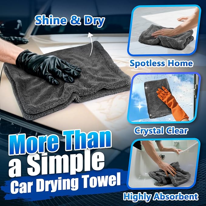 Airlab Microfiber Towels for Cars Wash Drying Super Absorbent Cleaning Cloth - Image 6