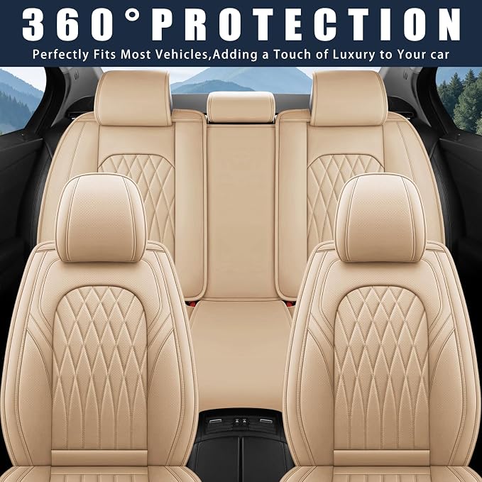 WELLDO Car Seat Covers Full Set, Leather Seat Covers - Image 7