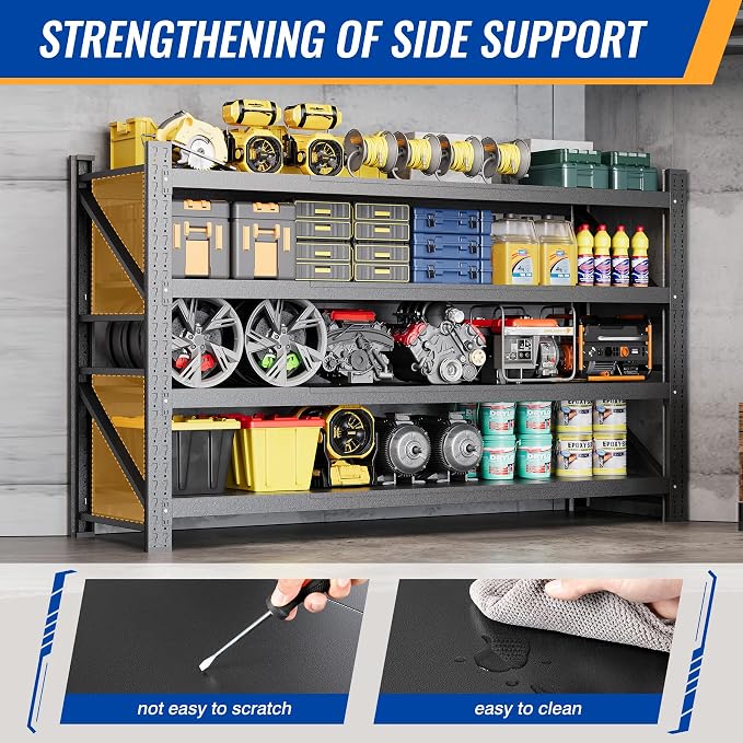68" W Storage Shelves 8000lbs Garage Metal Shelving Heavy Duty Garage Shelves - Image 7