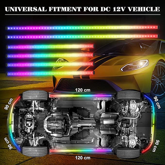 Car Underglow Lights Chasing Color, Upgraded Bluetooth Led Strip Light - Image 6