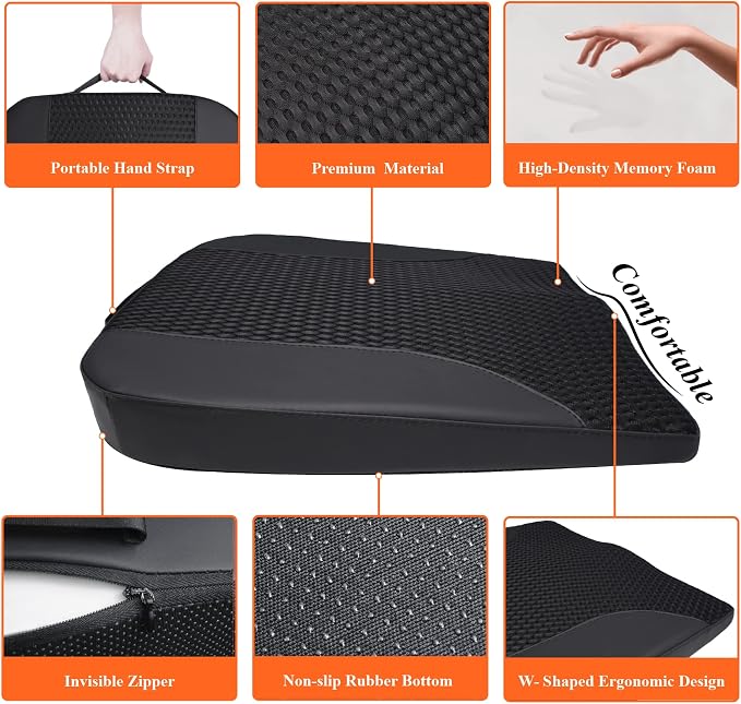 kingphenix Premium Car Seat Cushion, Memory Foam Driver Seat Cushion to Improve - Image 5