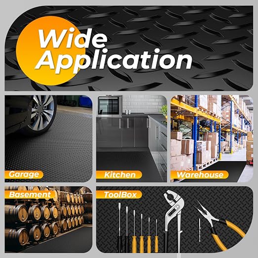 7.8 x 22 FT Garage Floor Mat, 2.8mm Thickness Diamond Plate Vinyl Garage - Image 7