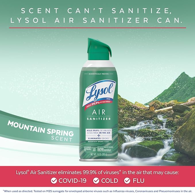 Lysol Air Sanitizer Spray with Odor Eliminator - Image 3
