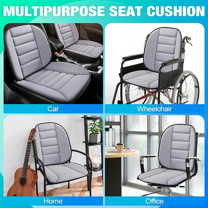 MYFAMIREA Car Seat Cushion and Lumbar Support Pillow 1.2'' Thick Memory Foam - Image 4