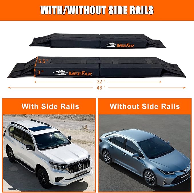 MeeFar Universal Car Soft Roof Rack Pads Luggage Carrier System - Image 2