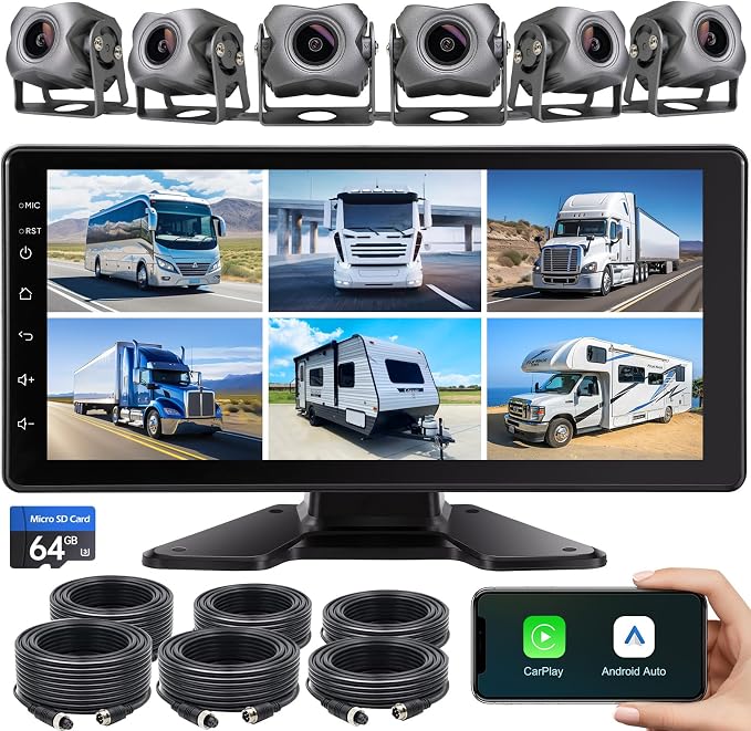 6-Channel Dash Cam 1080P Backup Camera System by Seventour
