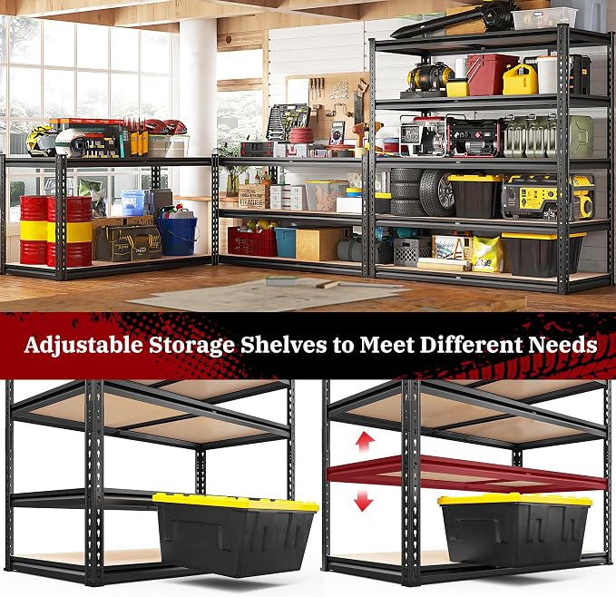 REIBII 2500LBS Garage Shelving Heavy Duty 72''H Storage Shelves 40" W Heavy - Image 5