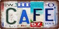 CAFE Vintage Metal Tin Sign License Plate Bar Cafe Garage Cave Home Room Wall by Unknown