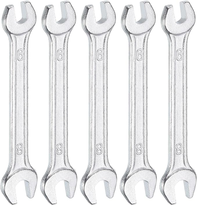 HARFINGTON 5pcs Double Open End Wrench 6mm x 8mm Metric 15 Degree Offset Angle by HARFINGTON