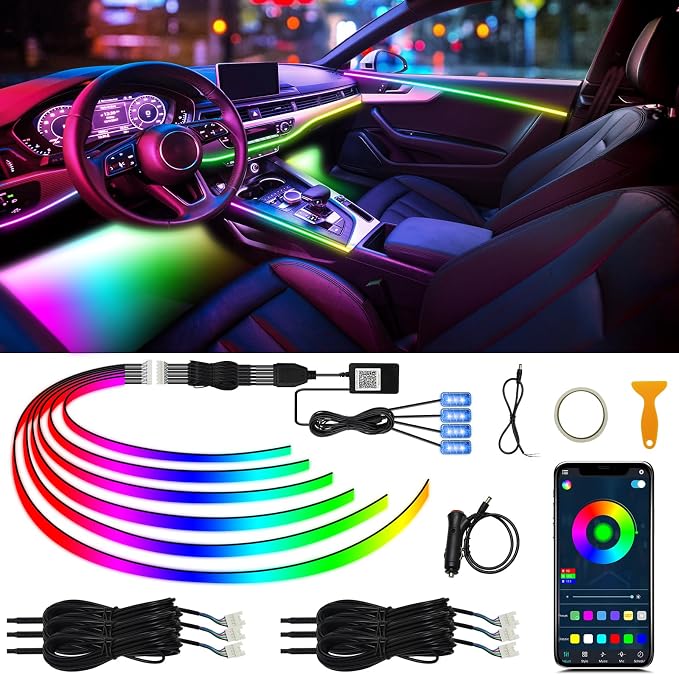 Acrylic Interior Car LED Strip Light, AMKI Car Led Lights Interior by AMKI
