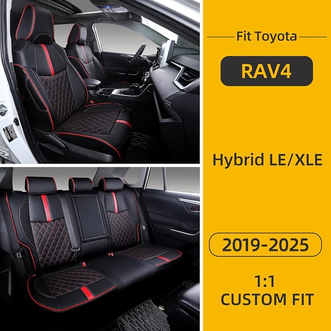 Custom Fit RAV4 Seat Covers for 2019-2025 Toyota RAV4 Hybrid LE, XLE Premium - Image 7