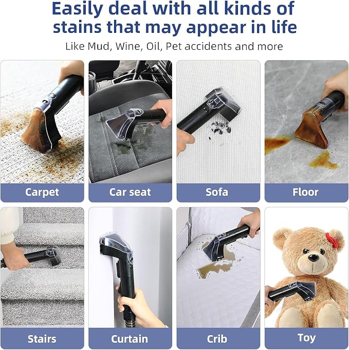 Carpet Cleaner Machine 10.5Kpa Strong Suction, 400W Powerful Motor, Portable - Image 6