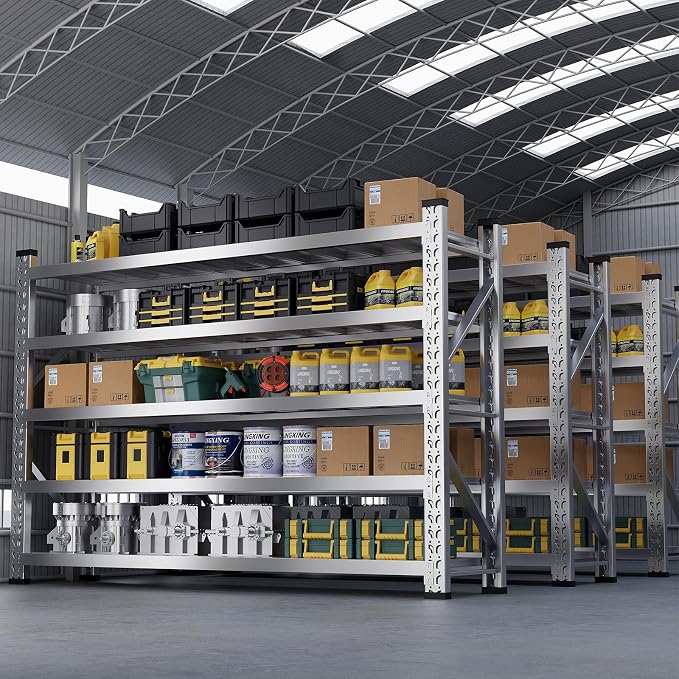 ZZV 78" W x 78" H Garage Shelving Heavy Duty Storage Shelves 5 Tier Stainless by ZZV