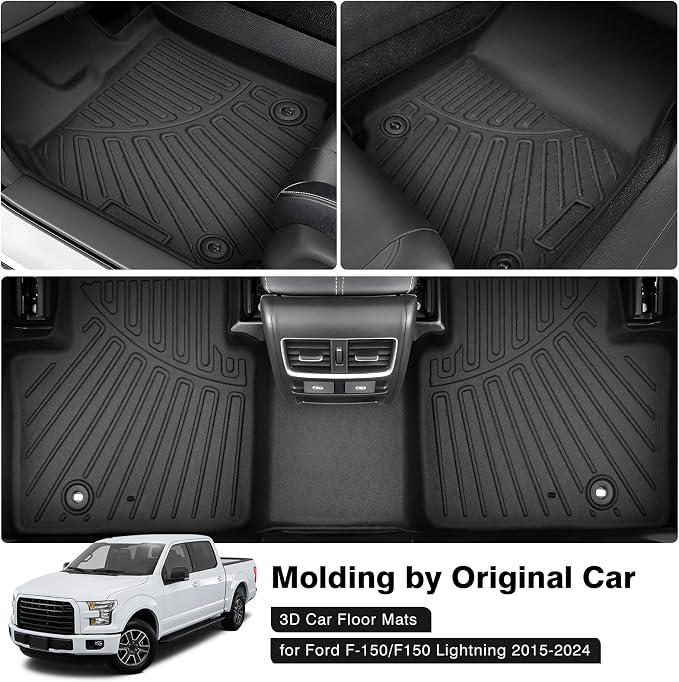Powerty Floor Mats for 2015-2025 Ford F-150 SuperCrew/F150 Lightning - Image 2