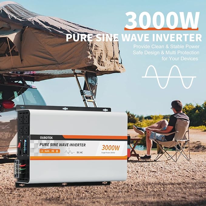 3000 Watt Pure Sine Wave Inverter 24V DC to 120V AC Converter - Image 6