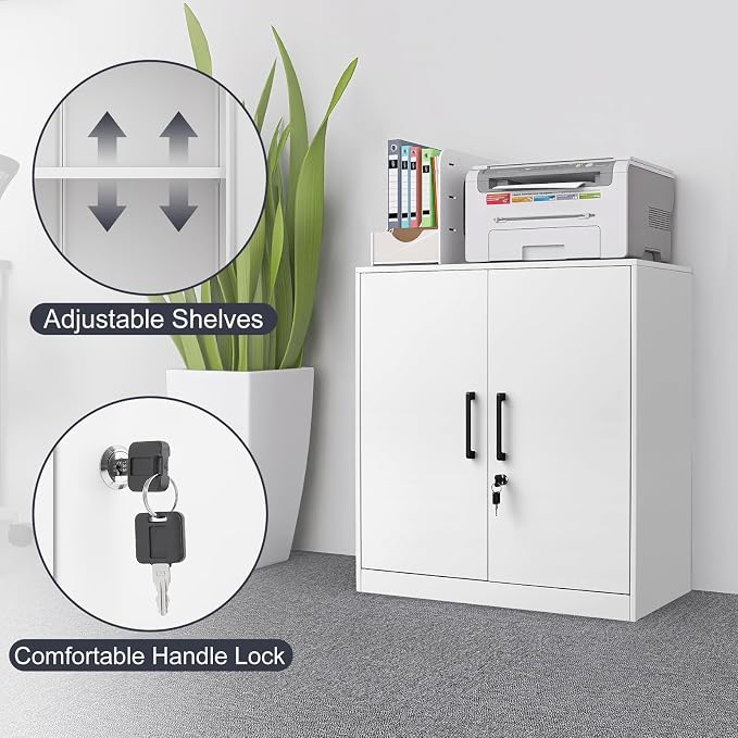 LUCYPAL Locking Storage Cabinets, Metal Cabinet - Image 4