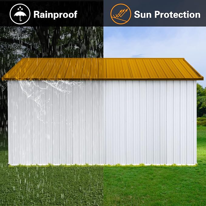 Outdoor Storage Shed, 12X10 FT Metal Garden Shed - Image 5