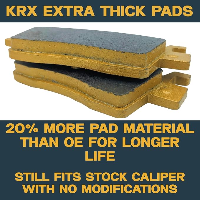 Extra Thick Ceramic Brake Pad Set fits Kawasaki KRX/KRX4 1000 2020-2025 Front & - Image 2
