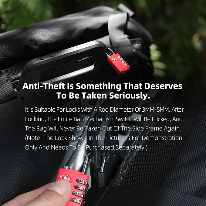 Rhinowalk Motorcycle Saddlebag 35L Waterproof, Quick Release Motorbike Side Bag - Image 9