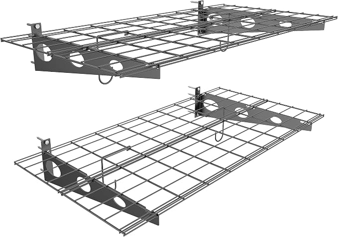 EVERHANGER Wall Mounted Garage Wall Shelves, 2 x 4 ft Metal Storage Shelves by EVERHANGER