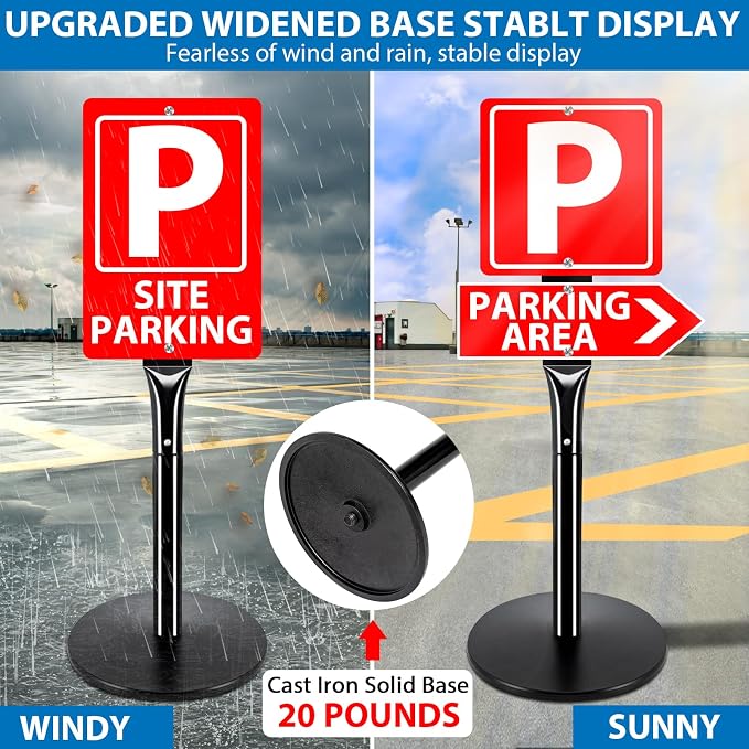 2Pack Heavy Duty Parking Sign Post - Image 2