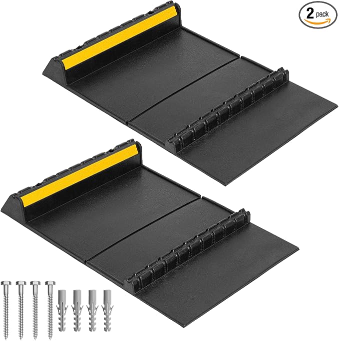 Rubber Garage Parking Mat 17.6 * 23.6 * 2.8" Heavy Duty Wheel Stoppers by Unknown