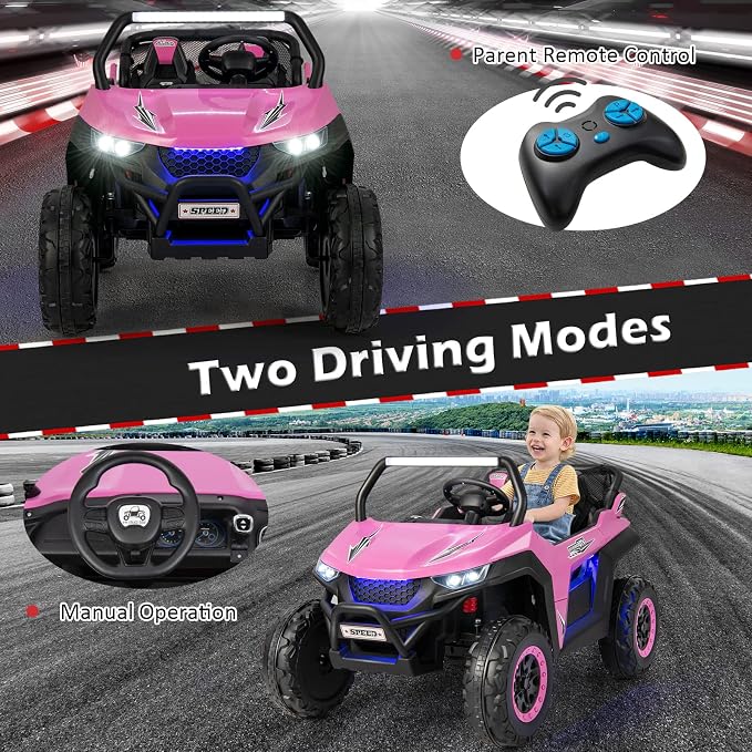 Costzon 2-Seater Ride on Car for Kids, 12V Kid' Electric Vehicles w/Remote - Image 4